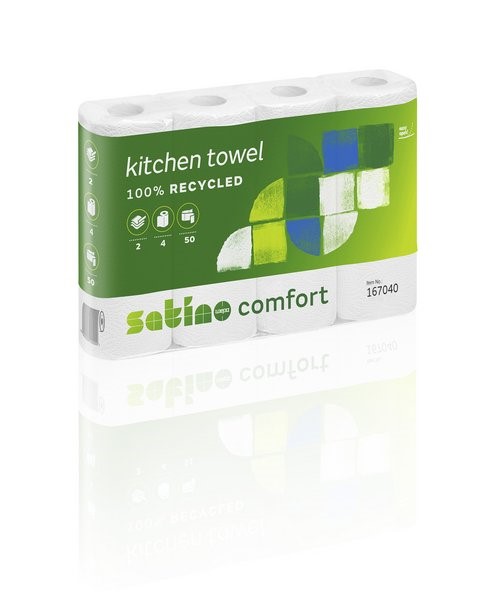 Produktbild: Küchenrolle 2lg hochweiß RC satino comfort 8 Pack (Sack)