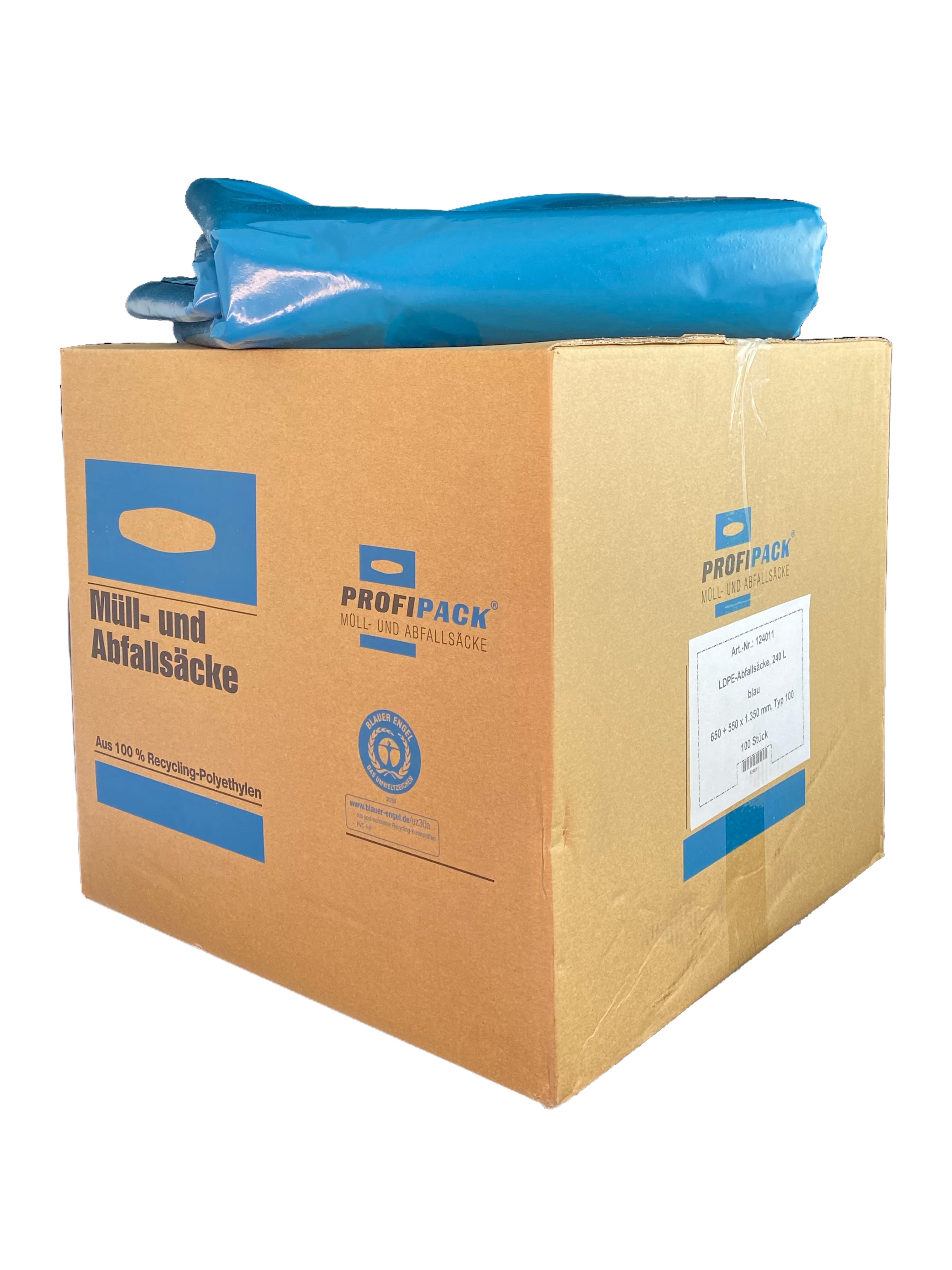 Produktbild: Müllsack 240l blau 84my 5x20 Beutel (Karton)