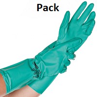 Produktbild: Chemikalienschutzhandschuhe Nitril grün S 12 Paar (Pack)