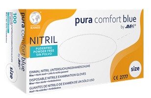 Produktbild: Einmalhandschuhe Nitril puderfrei blau XL 100 Stück