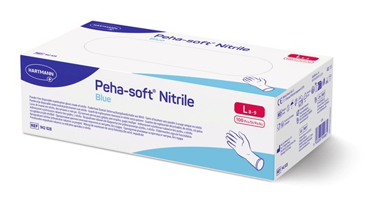 Produktbild: Einmalhandschuhe Peha soft Nitril puderfrei blau L 100 Stück