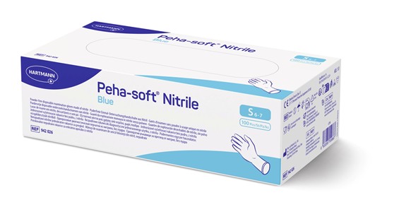 Produktbild: Einmalhandschuhe Peha soft Nitril puderfrei blau S 100 Stück