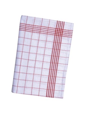 Produktbild: Geschirrhandtuch Halbleinen rotweiß kariert 50x70cm