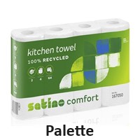 Produktbild: Küchenrolle 2lg hochweiß RC satino comfort 168 Pack (Palette)