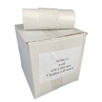 Produktbild: Müllsack 60l bis 90l weiß 13my Hostessbeutel 9x40 Beutel (Karton)