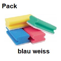 Produktbild: Pflegeschwamm Kratzfrei blau weiß 15x7x4,5cm 10 Stück (Pack)