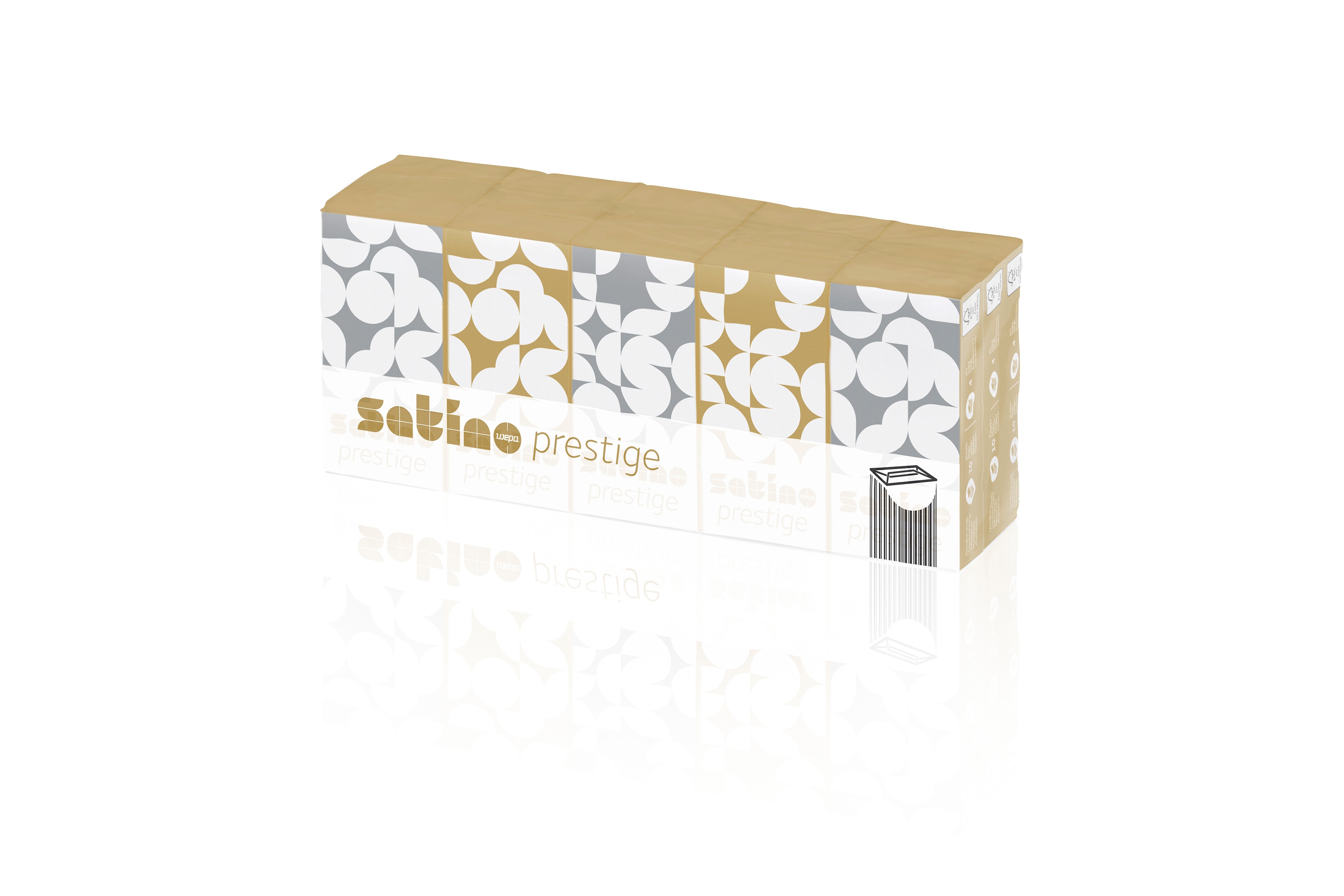Produktbild: Taschentücher 4lg hochweiß ZS satino prestige 15 Pack (Karton)