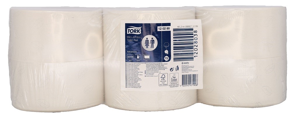 Produktbild: Toilettenpapier 2lg weiß RC Jumbo Tork 12x170m