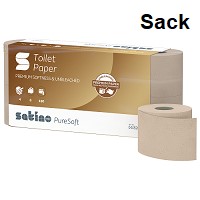 Produktbild: Toilettenpapier 4lg soft beige RC satino PureSoft 56x130 Blatt (Sack)