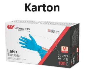 Einmalhandschuhe Latex Grip puderfrei blau M 10x100 Stück (Karton)