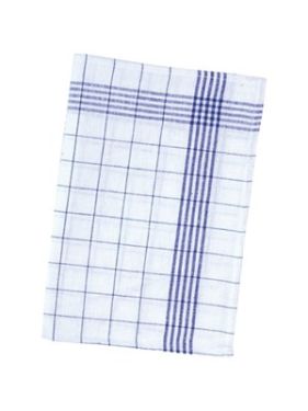 Geschirrhandtuch Halbleinen blauweiß kar