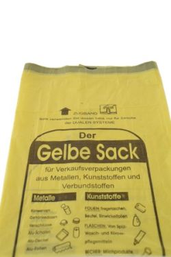 Müllsack 90l gelb transparent mit Zugban