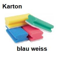 Pflegeschwamm Kratzfrei blau weiß 15x7x4,5cm 10 Pack (Karton)