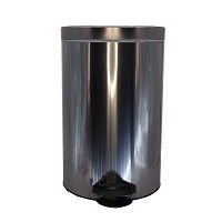 Tretabfalleimer Metall silber mit Kunsts